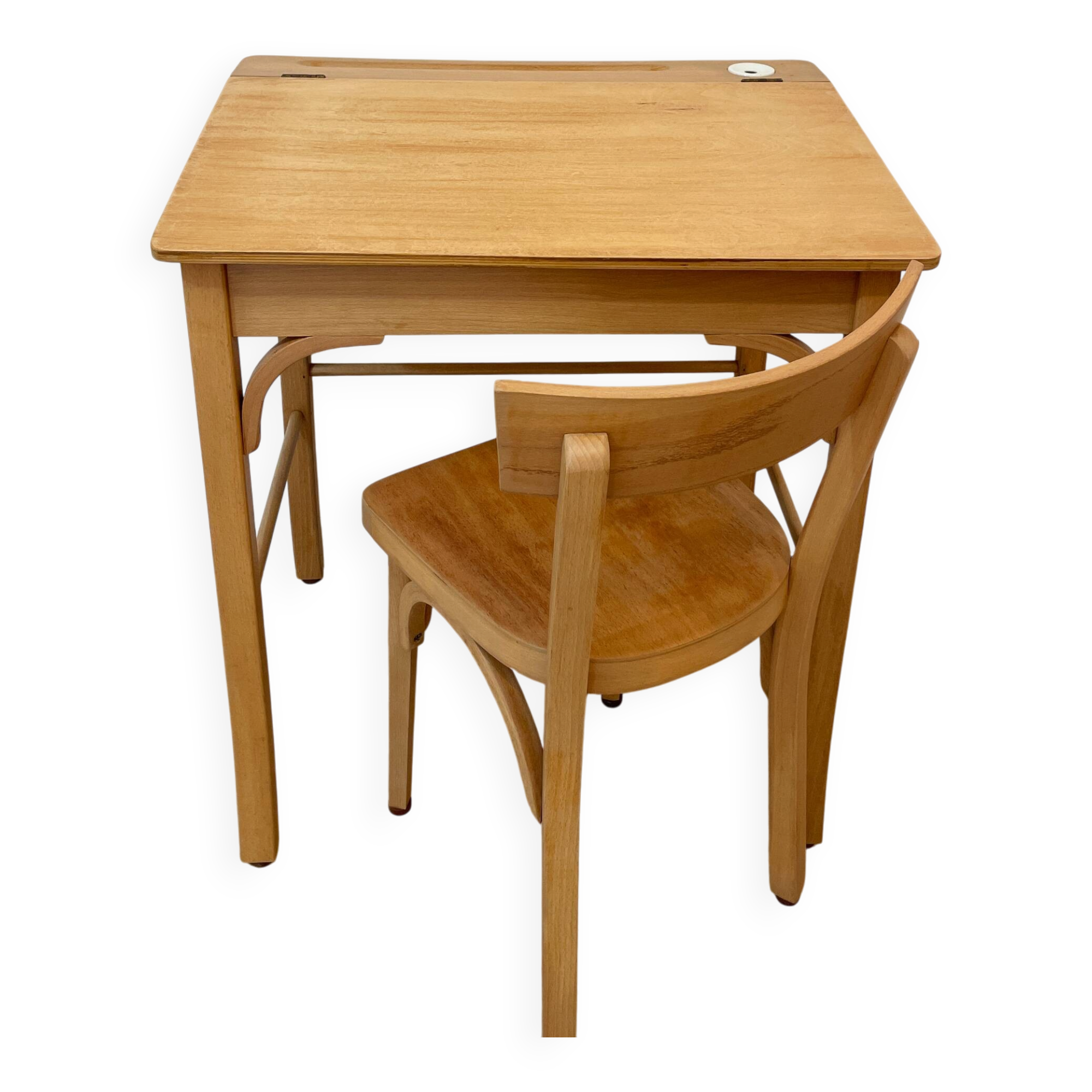 Pupitre/Bureau enfant et sa chaise - Baumann - Années 50/60