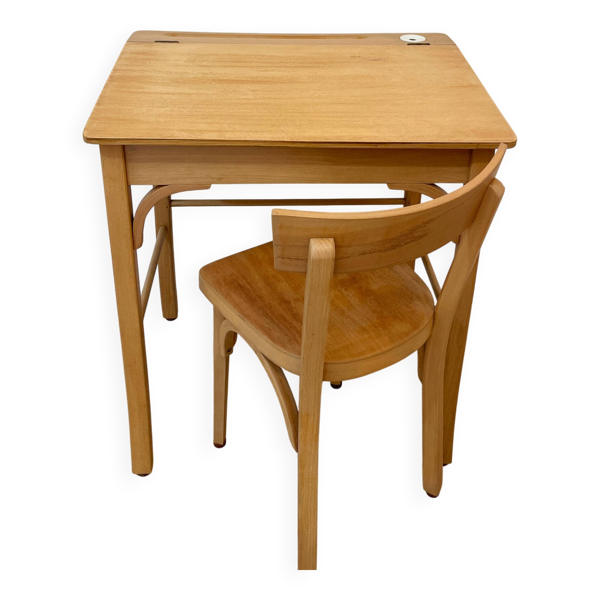 Pupitre/Bureau enfant et sa chaise - Baumann - Années 50/60