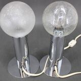 1970s Pair of Chrome Plated Lamps ,Italy