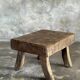 Small stool, rectangular accent stool in solid teak wabi-sabi H26