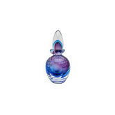 Flacon Parfum Murano Sommerso Signé Filets Verre Faces Polies 19cm