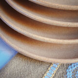 Set of 4 plates in sandstone Sarreguemines pink beige