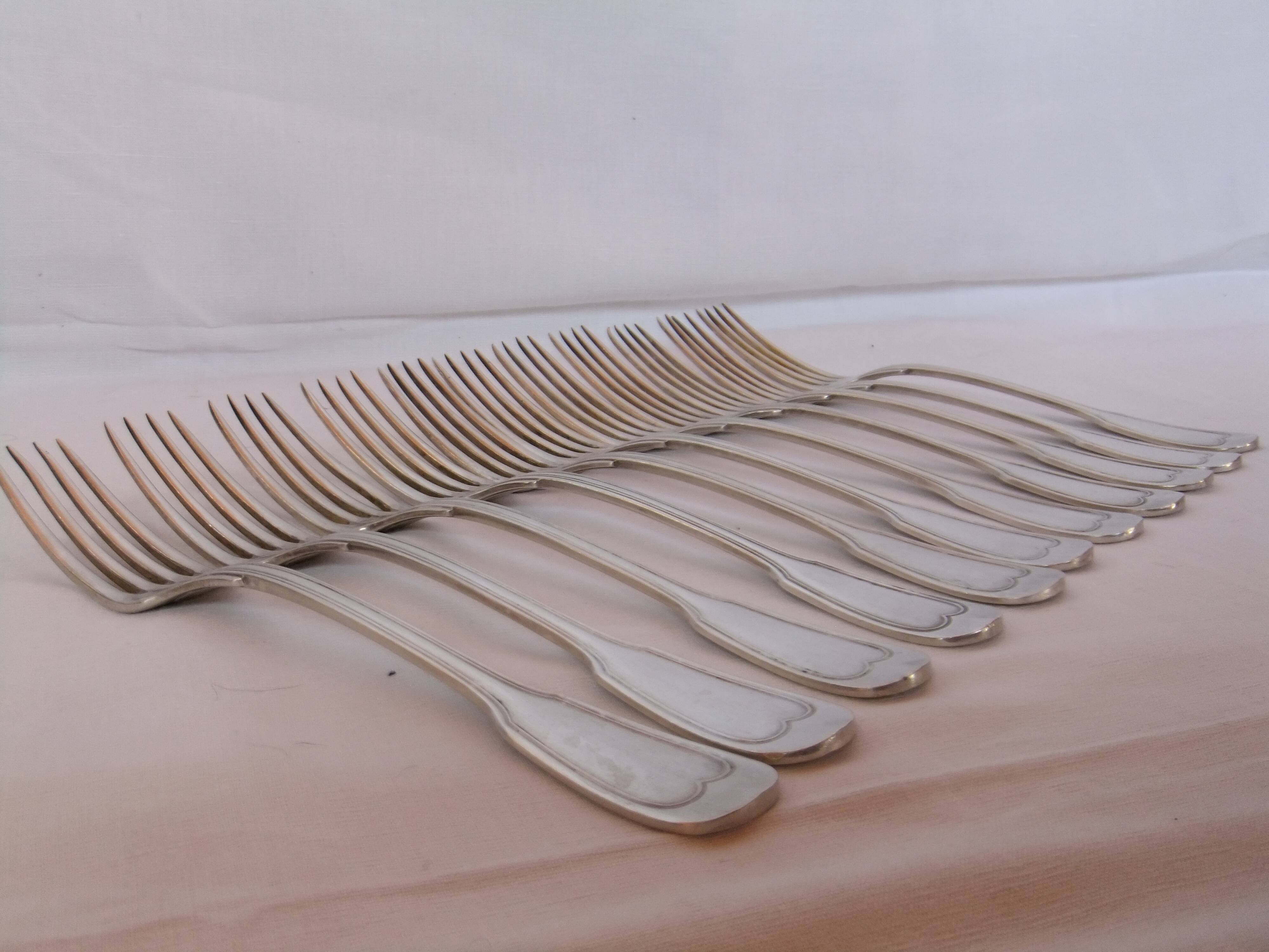 Antique forks silver metal service model to net