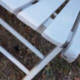 White wooden folding garden chairs from the 70s