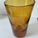 Large bubble glass vase