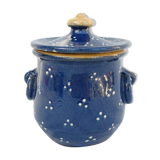 Vintage blue pot with lid