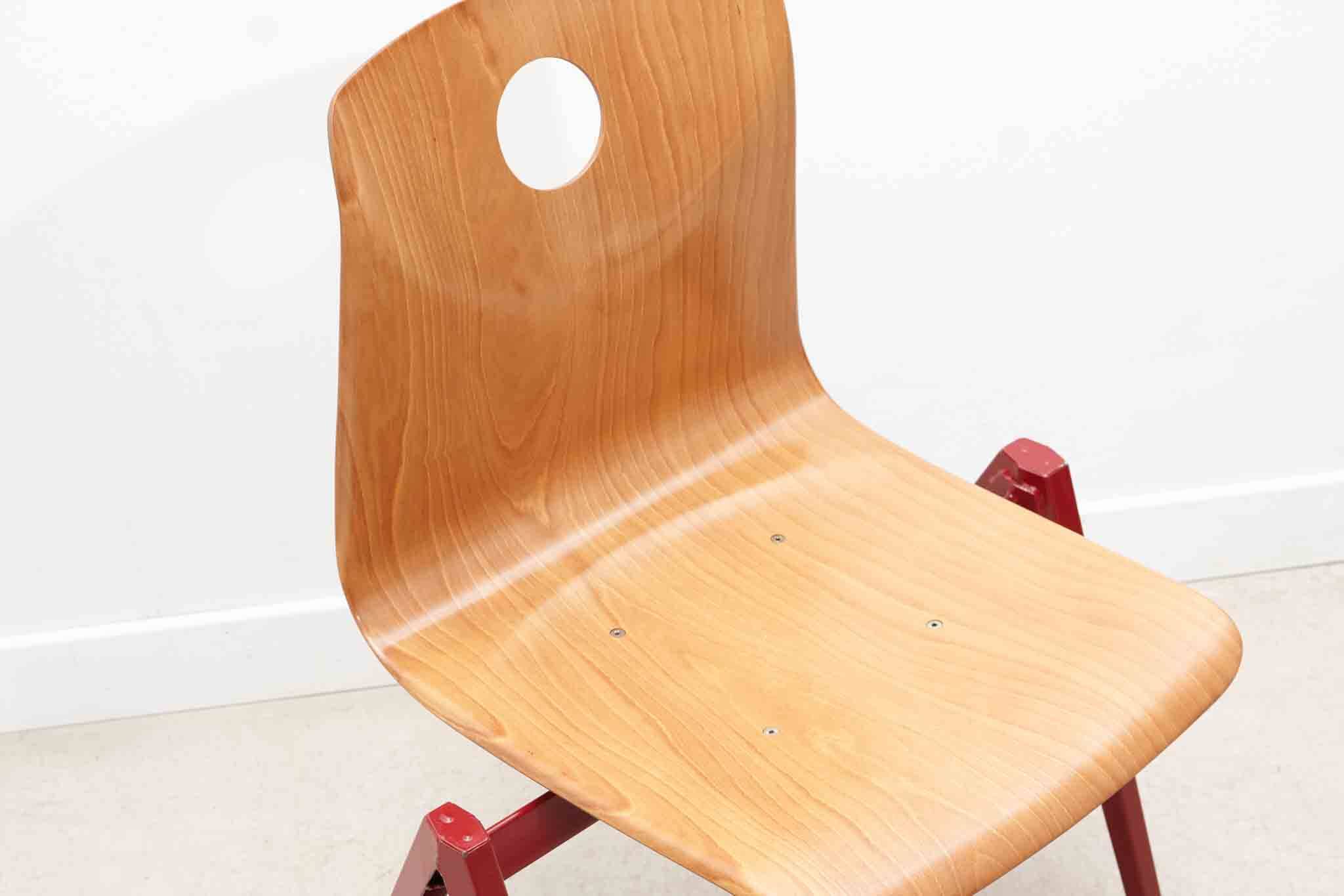 Vintage Galvanitas S22 chair, beech and red