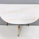 Pair of Nightstands / Console Tables with Marble Tops and Brass Legs, Italy