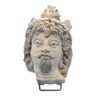 Sculpture bust indo-greek gandhara head bodhisattva with headdress terracotta pakistan
