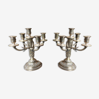 Pair of Christofle candle holders