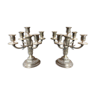 Pair of Christofle candle holders