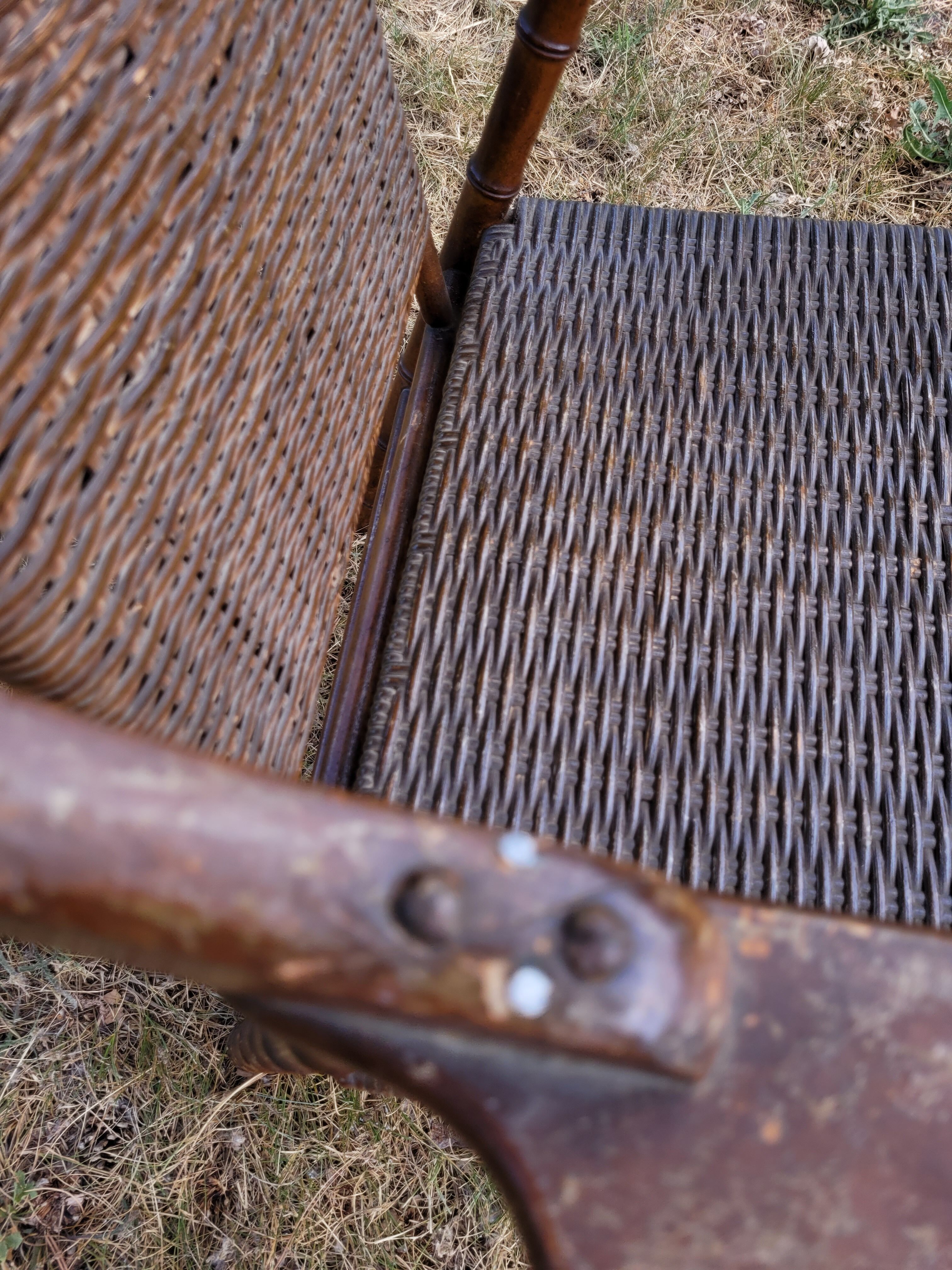 2 vintage rattan armchairs