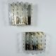 Pair of Zero Quattro sconces by Fontana Arte, Murano cut glass, Italy, circa 1970s
