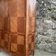 Wardrobe linen Louis XV marquetry matt rosewood