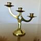 Modernist brass candle holder from the 70s