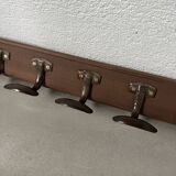 Old  school wall coat rack with 20 hooks, completely restored