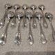 10 silver-plated metal coffee spoons, PG style, Art Nouveau flowers.