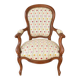 Antique wooden armchair – Louis XV style – floral fabric