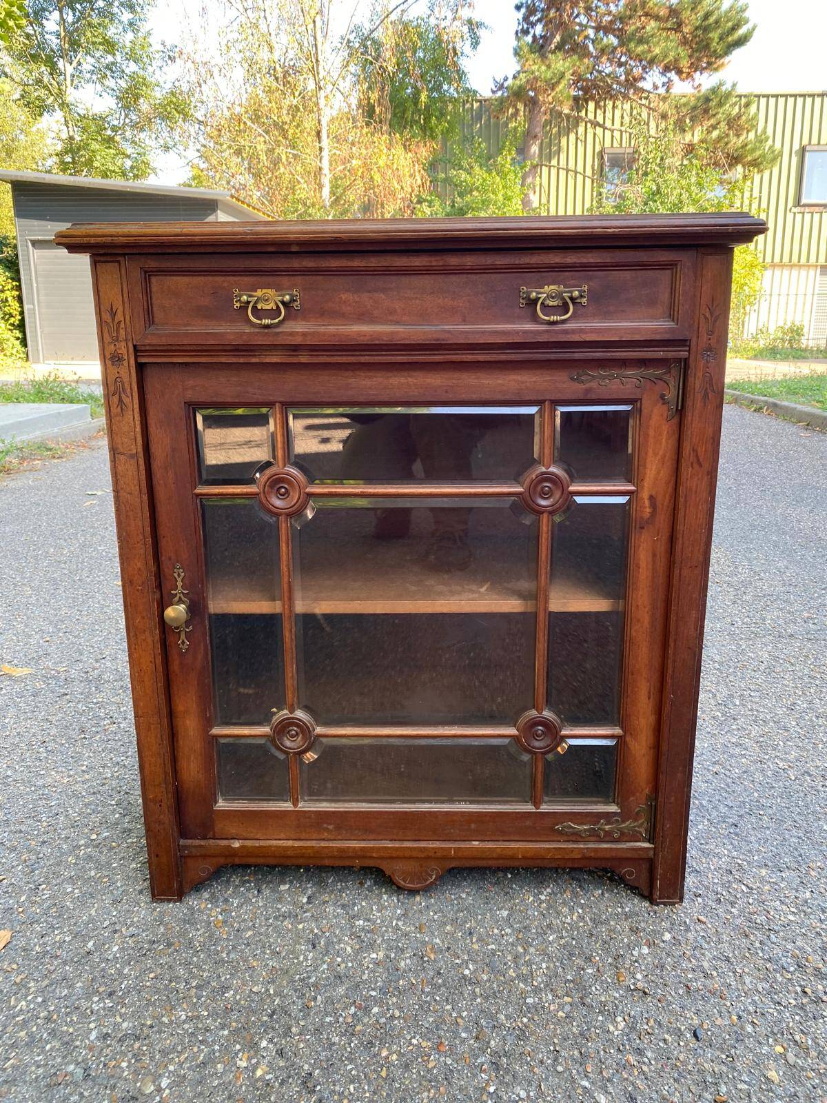 English Regency solid wood display cabinet