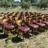 Set of 41 bistro chairs seated red skaï
