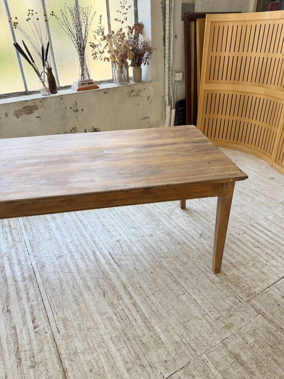 50s pine and oak farmhouse table 2.5m