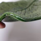 Ceramic empty pocket dish Cabbage leaf Signature to identify G