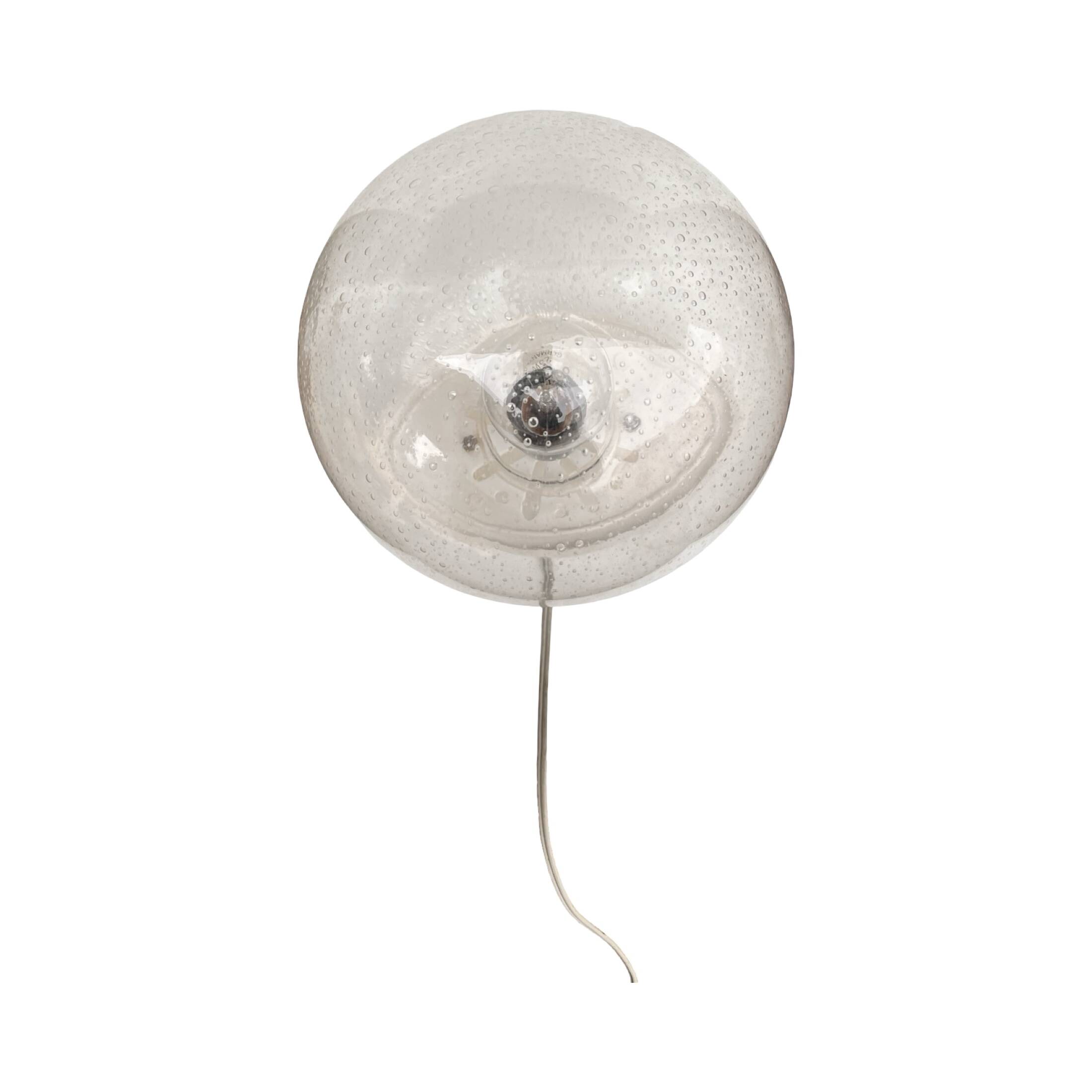 Space Age lamp with spherical bubble glass shade, Germany 1970s.
