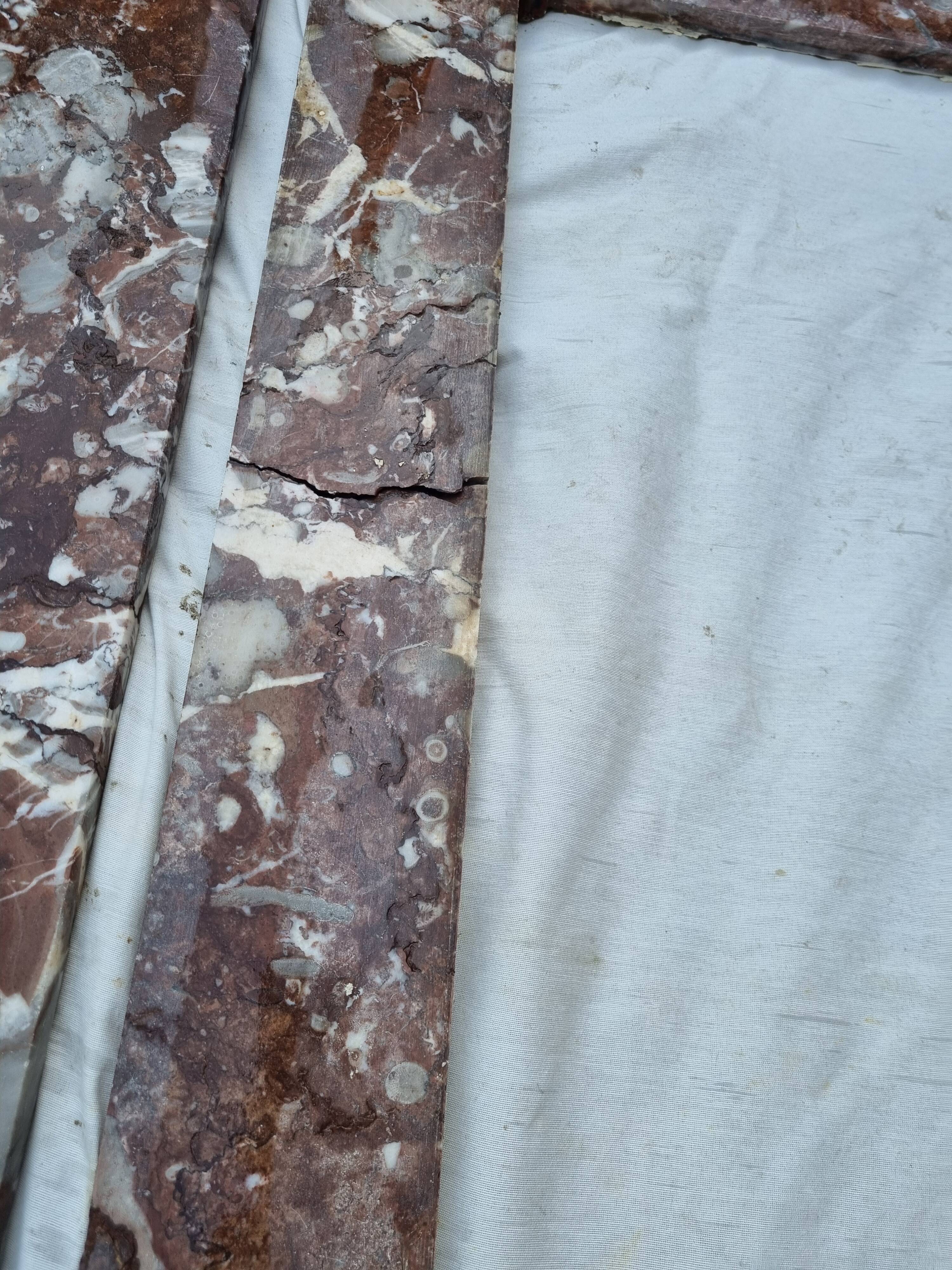 19th century red marble fireplace