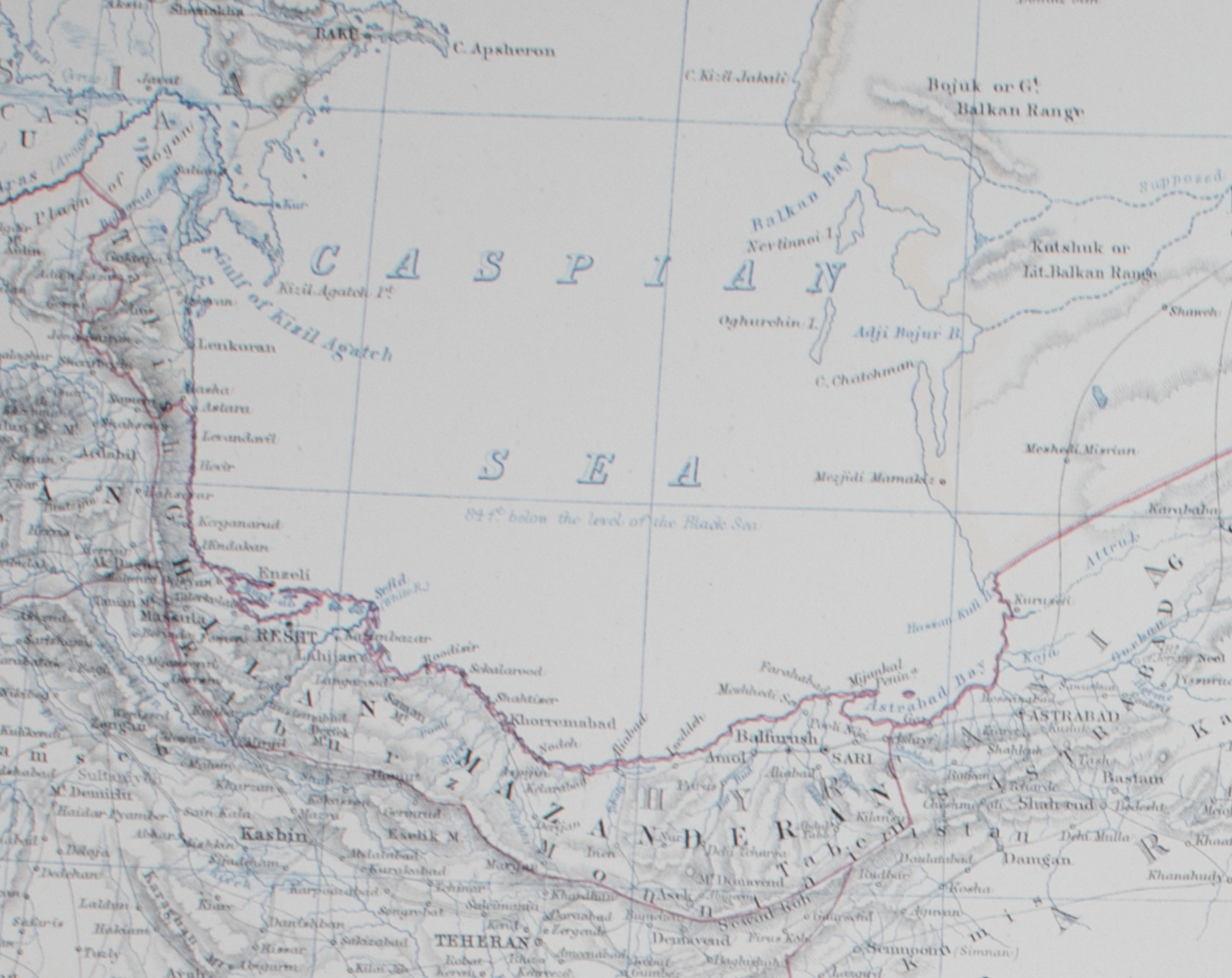 Map of Persia and Afghanistan c1869 Keith Johnston Royal Atlas Hand coloured map