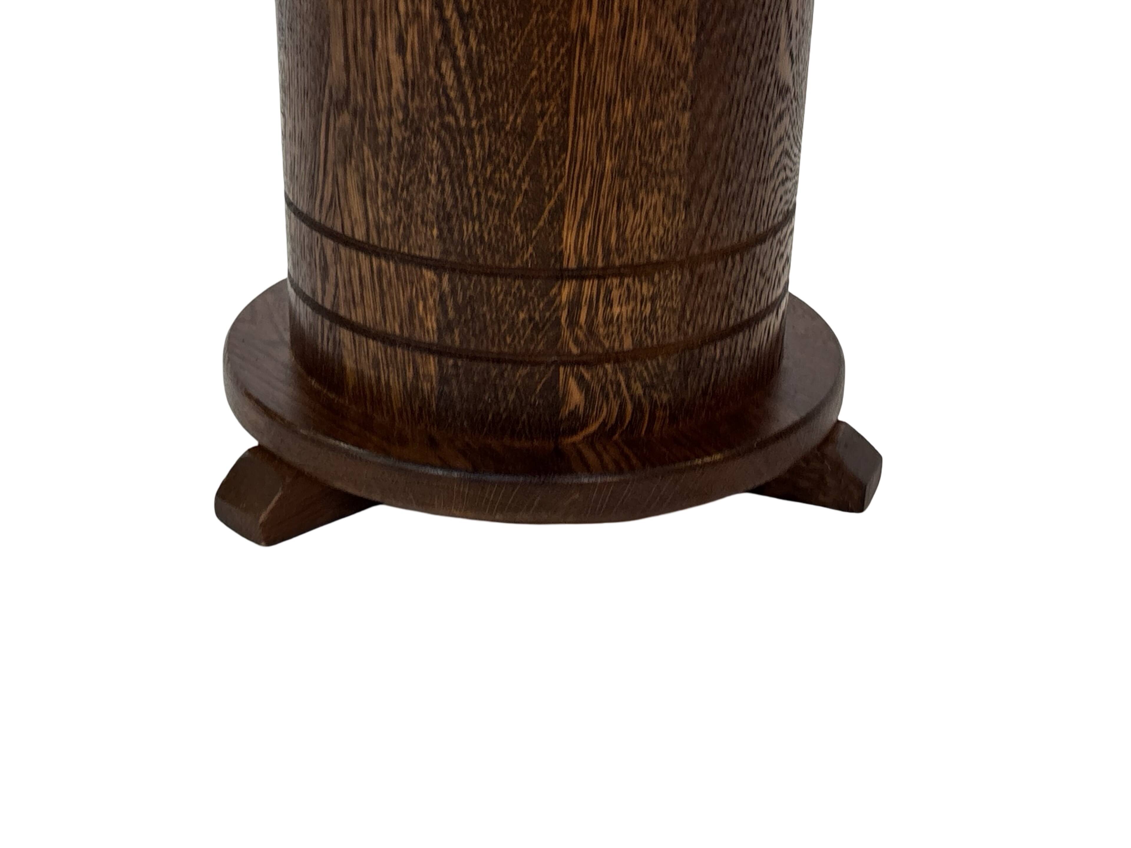 Vintage oak plant table low stool 70s design