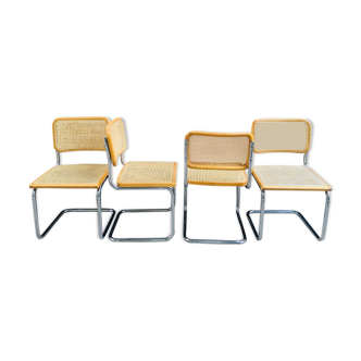 Set of 4 chairs model cesca B32 by Marcel Breuer