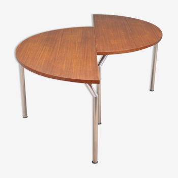Teak half round table, danish design, 1970s, manufacturer: bent krogh