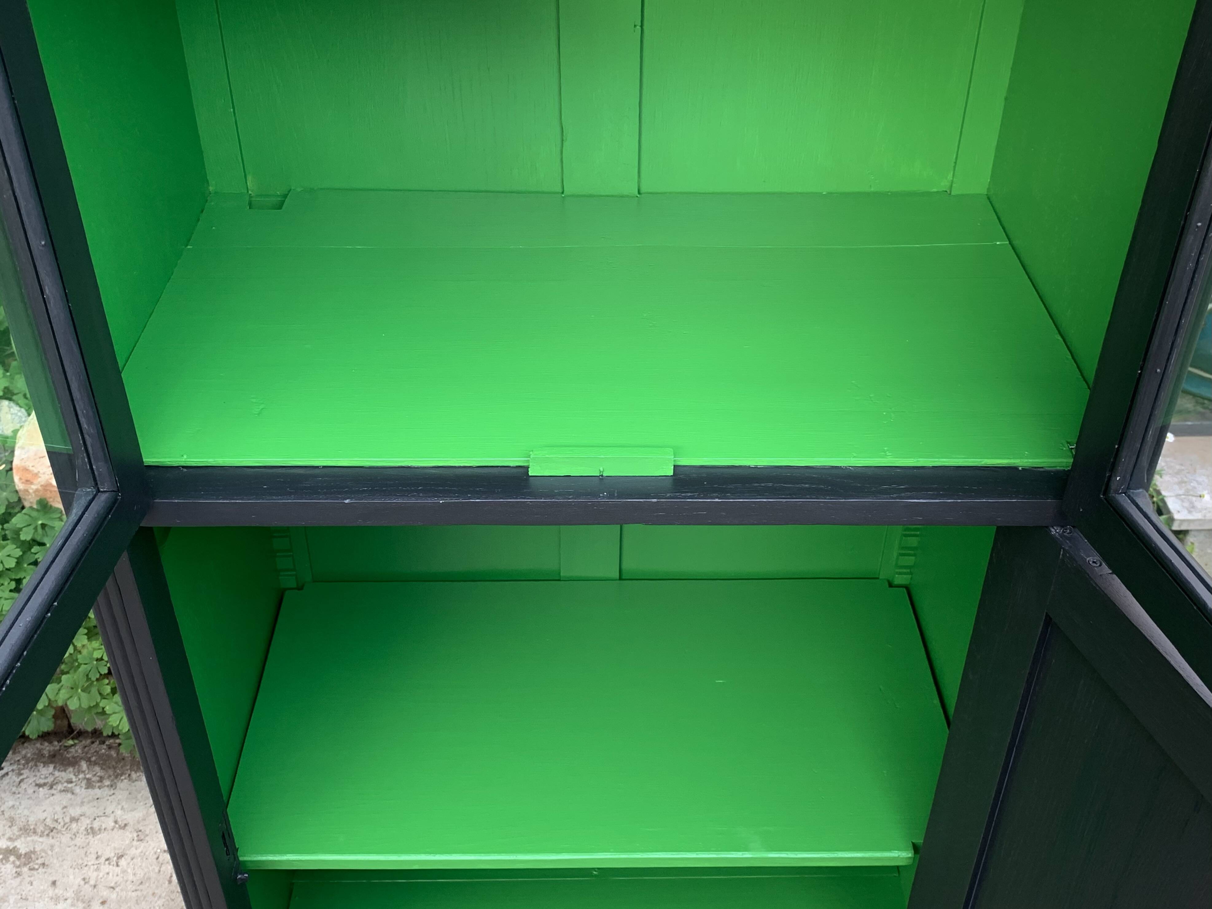 Parisian buffet with black glass front, Art Deco style, 1930