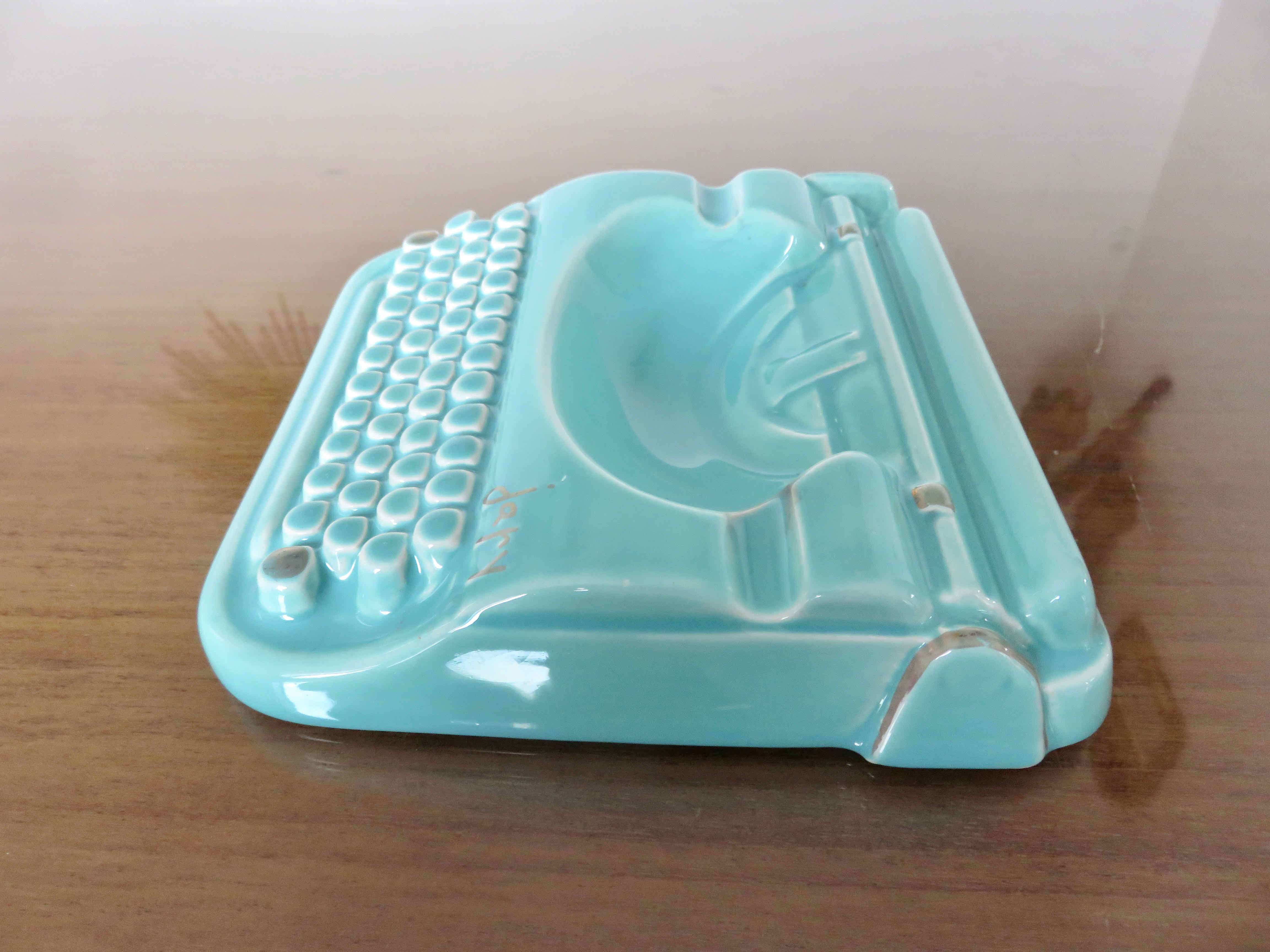 Ashtray japy machinę to write ceramic 50s 60s