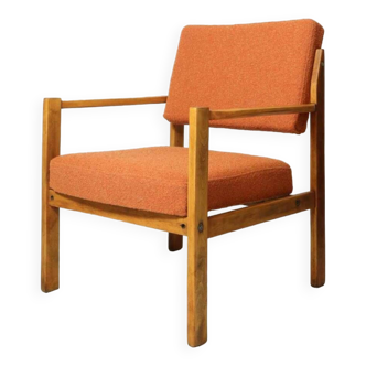Scandinavian style chair in Orange Bouclè Fabric