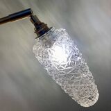 Applique tulipe vintage en verre pointe de diamant
