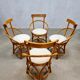 Vintage midcentury design bamboo dining chairs ‘Boucle’