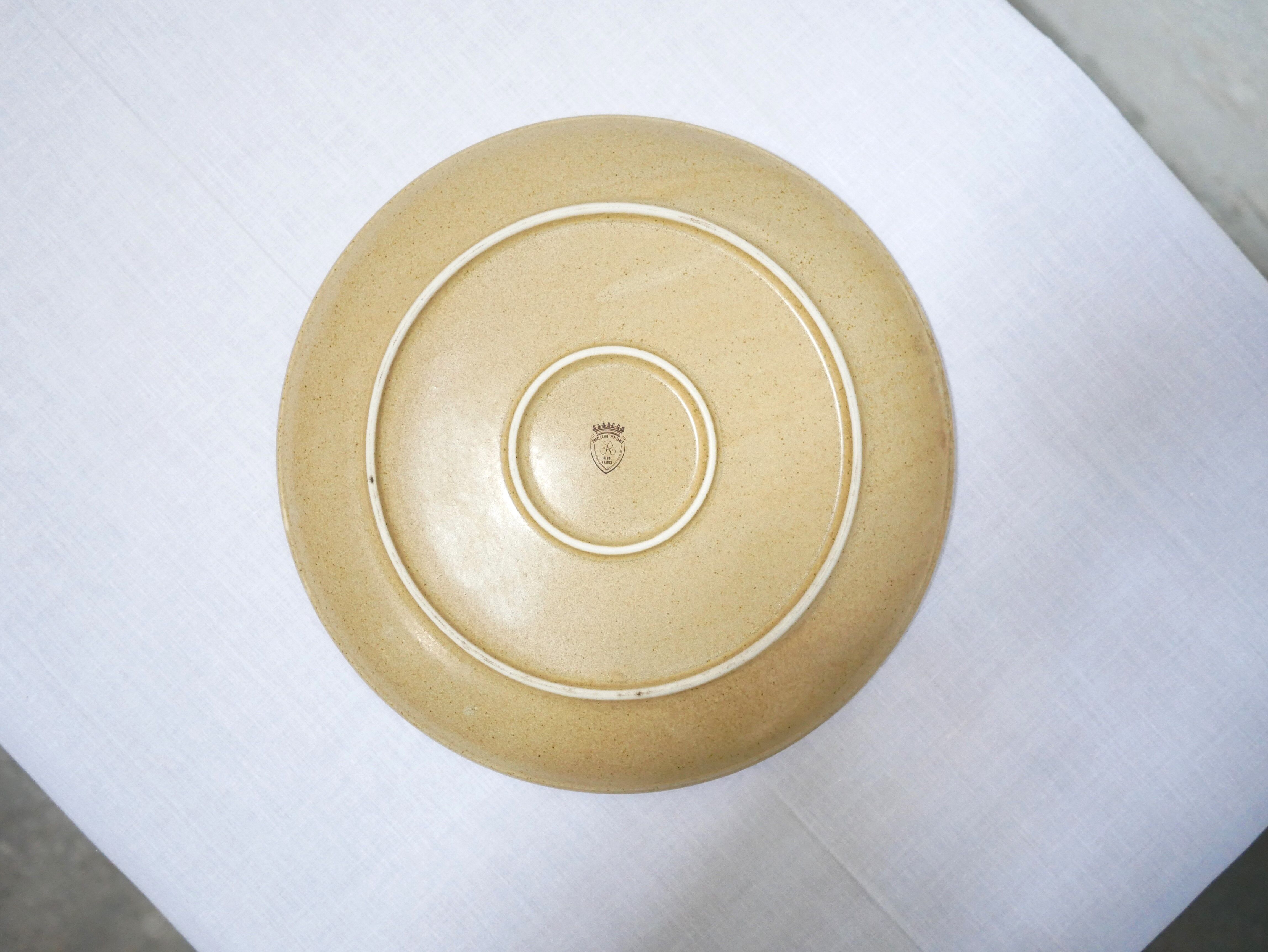 Vintage round porcelain dish by Maison Revol, France