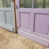 Pair of Colored Glass Doors with Frame - 1960s