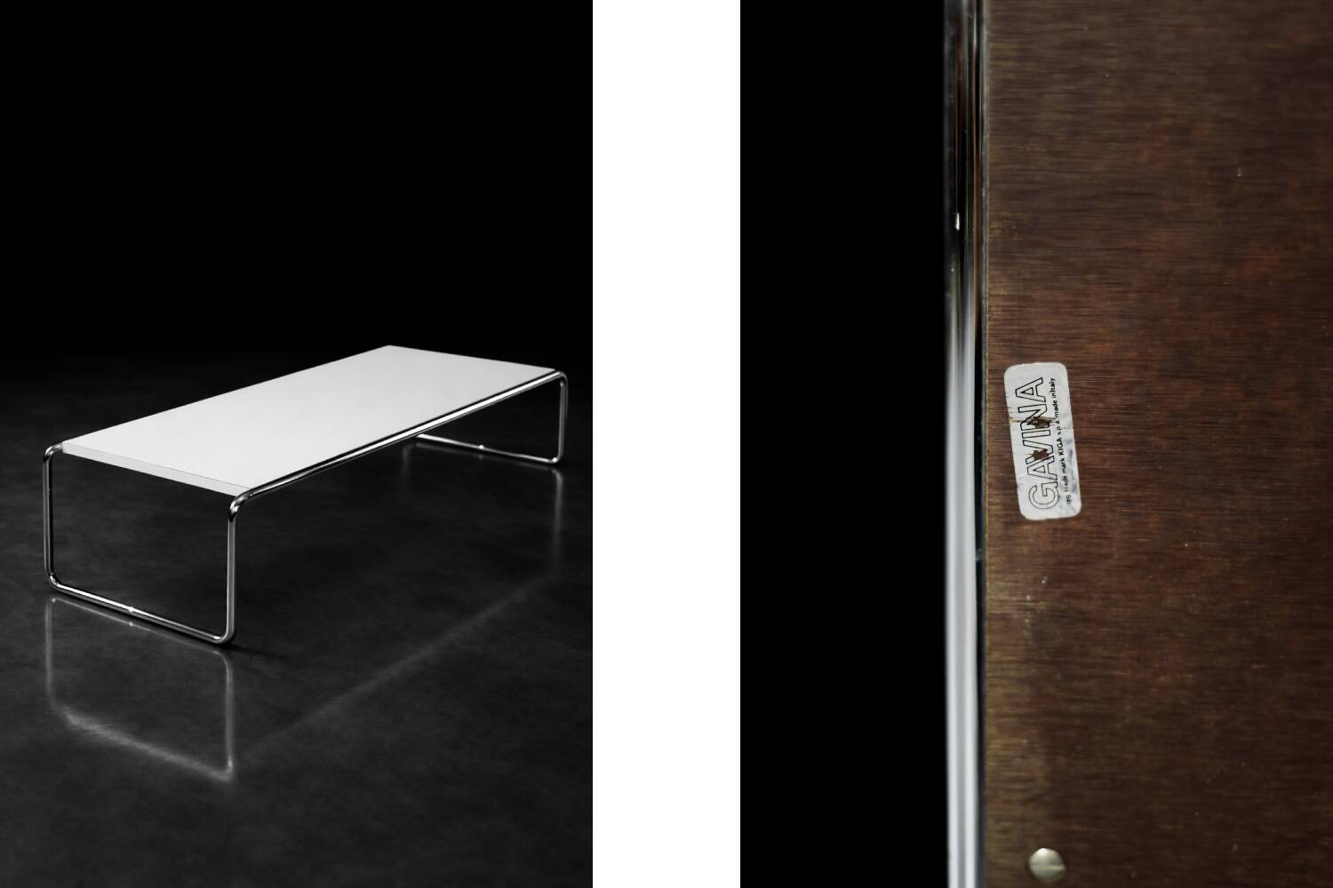 Vintage Mid-Century Italian Modern Laccio Kiga Low Coffee Table from Gavina