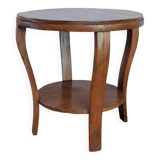 Table d'appoint double plateau en bois massif style art déco
