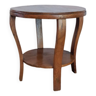 Art deco style solid wood double top side table