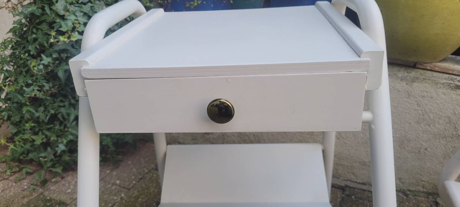 50s boarding school bedside table