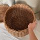 Rattan storage pouffe from the 60s-70s.