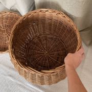 Rattan storage pouffe from the 60s-70s.