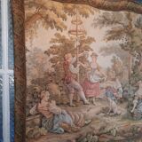 Antique polychrome tapestry in the Aubusson style
