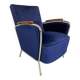 Fauteuils élégants en chrome bleu Jozsef Peresztegi