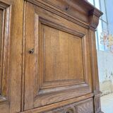 Old XL Napoleonic oak glass bookcase, 19th century