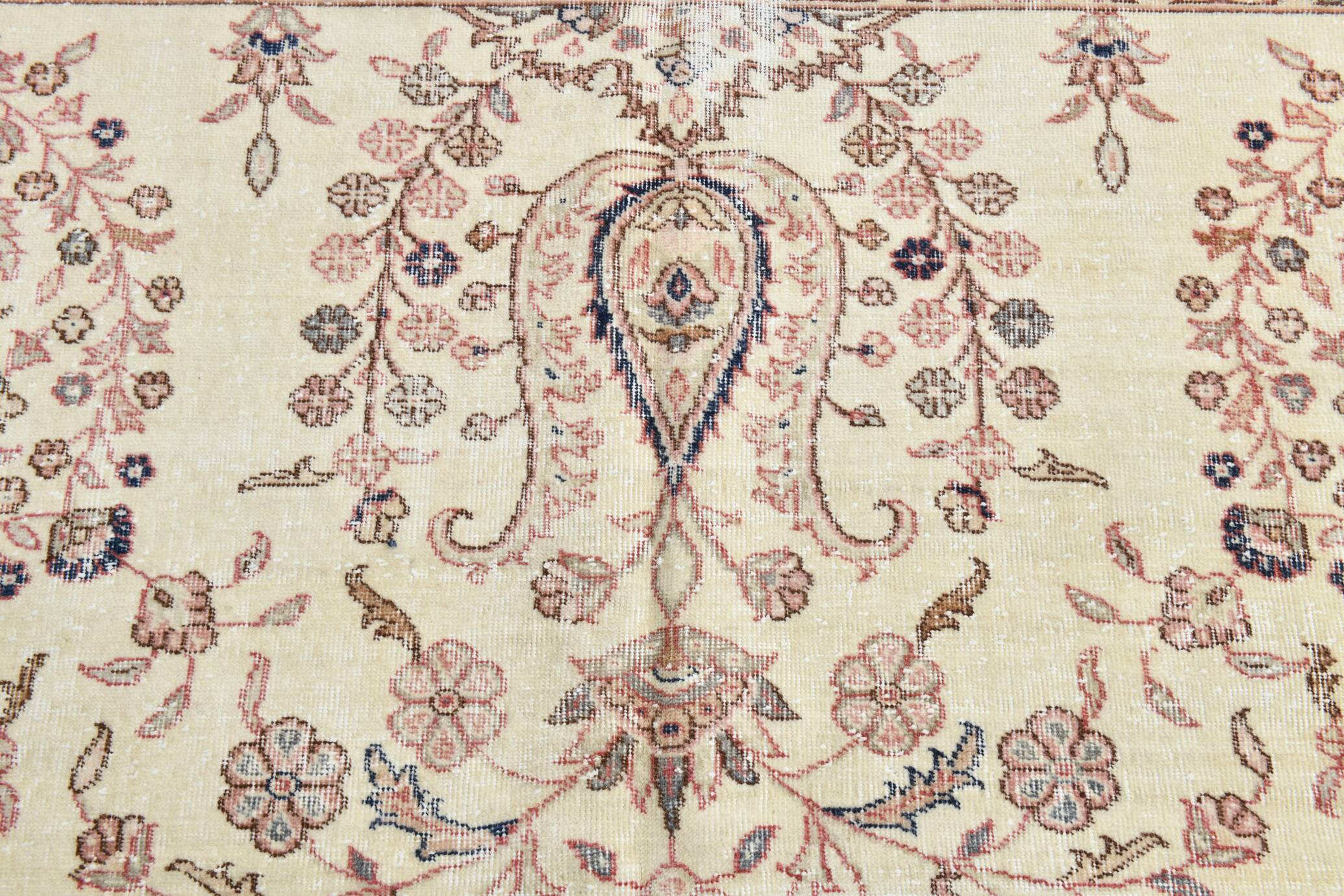 9x12 Faded Beige Large Area Vintage Persian Rug, 277x354 Cm
