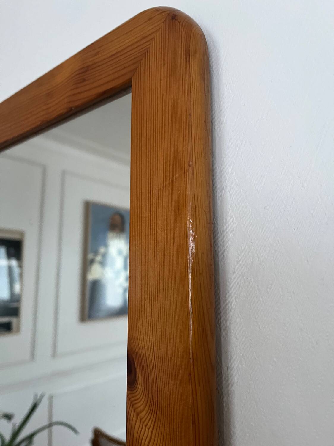 Vintage 70s pine mirror